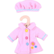 Odjeća za lutke Bigjigs - Ružičasti kaput sa šeširom, 25 cm