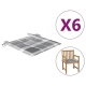 Vidaxl Blazine za vrtne stole 6 kosov sive karo 50x50x3 cm oxford