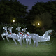 vidaXL Zunanji božični jeleni s sanmi 100 LED lučk beli