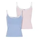 Urban Classics Top modra/svetlo roza/bela
