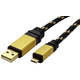 ROLINE 11.02.8826 USB kabel 1,8 m USB 2.0 USB A Micro-USB B Crno, Zlatno