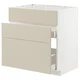 METOD / MAXIMERA Pod.element sudop. i 3front/2fioke, bela/Havstorp bež, 80x60 cm
