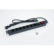 TRITON razdelilec 8x220V ALU + LED indikator, 48cm, črn