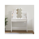 Den Toaletna mizica z LED lučkami visok sijaj bela 96x40x142 cm