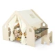 Kinder home Dečiji drveni letnjikovac 6 u 1 – stolica, sto, tabla, organizator, tenda i mekana podloga ( AT-KF-2401 )