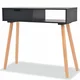 Konzolni Stol od Masivne Borovine 80x30x72 cm Crni
