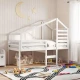 Vidaxl Streha za otroško posteljo bela 188x82x113 cm trdna borovina