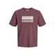 JACK & JONES Majica JCOFusion bordo / bela