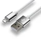 EverActive USB kabel 1m, bela, silikonski, hitro polnjenje 2.4A