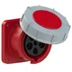 PCE Ravna vtičnica POWER TWIST 63A 3P+Z+N 400V 100x100mm IP67
