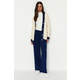 Trendyol Navy Blue Striped Cardigan-Pants Knitwear Suit