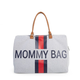 Torba Mommy Bag Big Canvas Grey Stripes red/blue