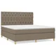 Vidaxl Box spring postelja z vzmetnico taupe 160x200 cm blago