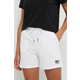 Kratke hlače Dkny za žene, boja: bijela, s tiskom, visoki struk