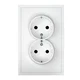 043-518 ADRIA - DVOJNA SCHUKO VTIČNICA 2P+E/16A/250V/HITRA BELA 3856024407779