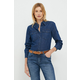 Jeans srajca Sisley ženska, mornarsko modra barva,