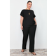 Trendyol Curve Black T-shirt-Pants Knitted Two Piece Set