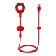 BASEUS O-type 2v1 USB Lightning kabel s kompletom sponk + avto držalo rdeče barve