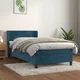 Vidaxl Box spring postelja z vzmetnico temno moder 90x190 cm žamet