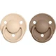 BIBS De Lux Natural Rubber 2 duda Vanilla/Dark Oak 2 kos