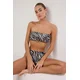 Trendyol Zebra Patterned Strapless Bikini Top