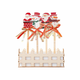 Leseni zamašek 12 kosov 55x75 mm + nabodala snežak, Božiček v leseni škatli mešanica, rdeča, bela