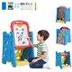 Costway Umetniški stojalo 3 v 1 z dvosmerno magnetno tablo, modro