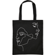 Black canvas bag One Line