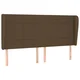 Vidaxl Vzglavje z ušesi temno rjavo 163x23x118/128 cm blago