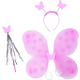 Metuljeva krila svetlo roza barve z naglavnim trakom in paličico