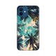 Silikonska maska za iPhone 12 6.1 Palm Tree Print akvamarin