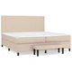 Vidaxl Box spring postelja z vzmetnico kapučino 200x200 cm um. usnje