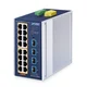 PLANET ndustrial L2+ 16-Port 10/100/1000T 802.3at PoE + 4-Port 10G SFP+ Managed Ethernet Switch Upravljano L2+ Gigabit Ethernet (10/100/1000) Power over Ethernet (PoE) Aluminij, Modra