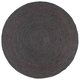 vidaXL Ručno rađeni tepih od jute okrugli 240 cm tamnosivi
