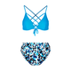 CUPSHE Ženski dvodelni kupaći D37 plavi
