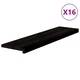 Vidaxl Podloge za stopnice 16 kosov rjavo-črne 100x25x2 cm trdna hrastovina
