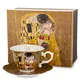 Skodelica s krožnikom 250 ml porcelanasta večbarvna