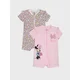 Sinsay - 2-pack pamučni rampers sa printom Minnie Mouse - pastelno roze