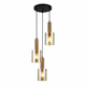ITALUX PND-5581-3A-BRO+AMB - Luster na sajli SARDO 3xE27/40W/230V crna/mesing