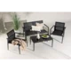 Venture Design Sofa komplet Break miza 43x55x90 cm stol 81x58x63 cm sofa 81x105x61 cm črna