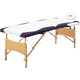 Den Zložljiva masažna miza 2-conska les bela in vijolična