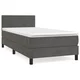 VIDAXL boxspring postelja z vzmetnico (100x200cm, žamet), temno siva