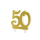 shumee Rojstnodnevna sveča PartyDeco številka 50 zlata 7,5 cm