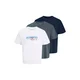 JACK & JONES Majica JJJADE mornarska/azur/temno siva/bela