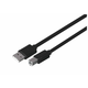 Unitek Kabel UNITEK Y-C420GBK USB 2.0, 3 m, USB A na USB B, Črn, moški priključki, visok prenos podatkov do 480 Mbit/s