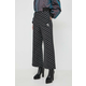 Pamučne hlače Karl Lagerfeld boja: crna, široke, visoki struk