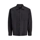 JACK & JONES Srajca Blucaleb siva/črna