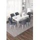 Hanah Home Set Trpezarijski sto i 6 stolica Nef, Sivo-beli
