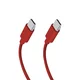 SBS TECABLETISSUETCCR USB-C v USB-C, 1,5m, 60W, pleten kabel - rdeči