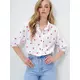 Trend Alaçati Stili Bluza  rdeča / črna / bela